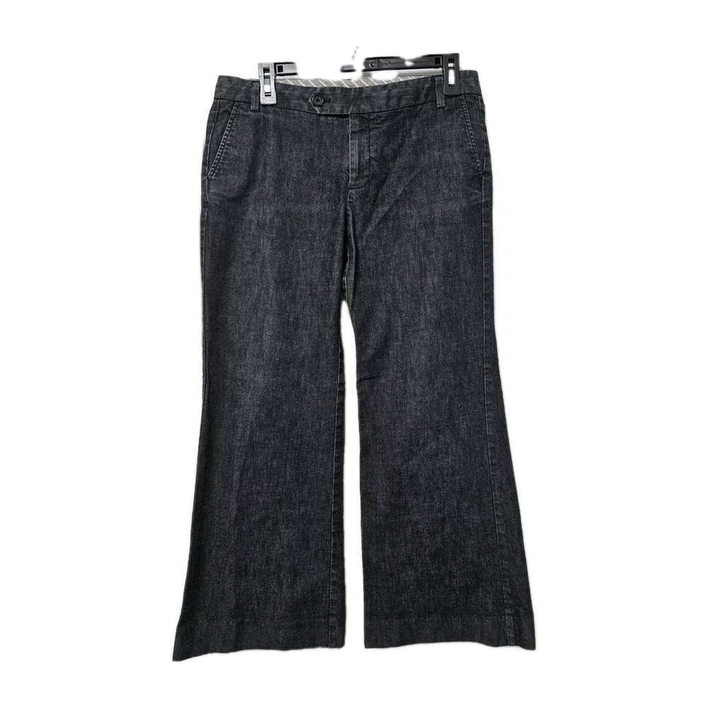 Gap Wide Leg Pants Women 6 Ankle Dark Wash Stretch Denim Style‎ Trouser Pockets